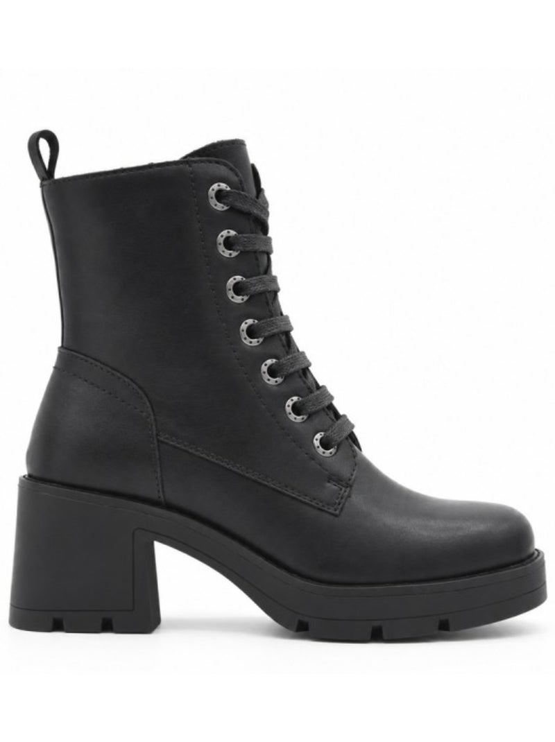 Botins de salto couro natural purapiel Preto - Kiabi