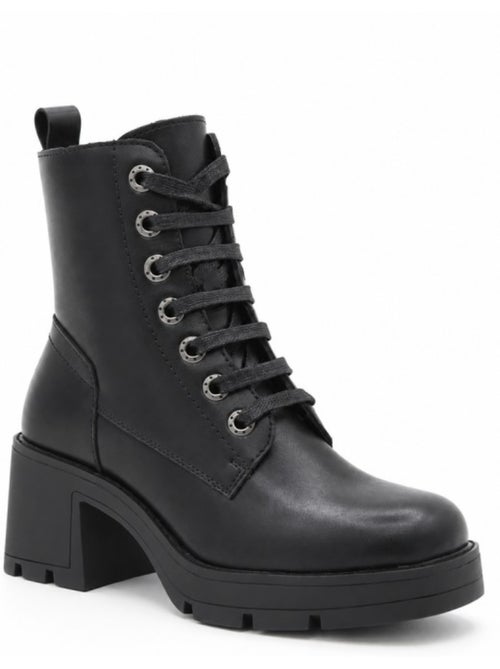 Botins de salto couro natural purapiel - Kiabi Botins de salto couro natural purapiel - Kiabi