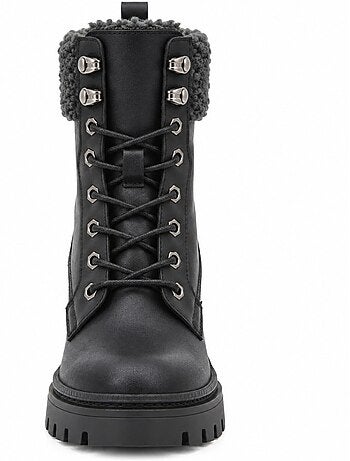 Botins de salto couro natural purapiel