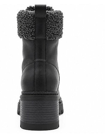 Botins de salto couro natural purapiel