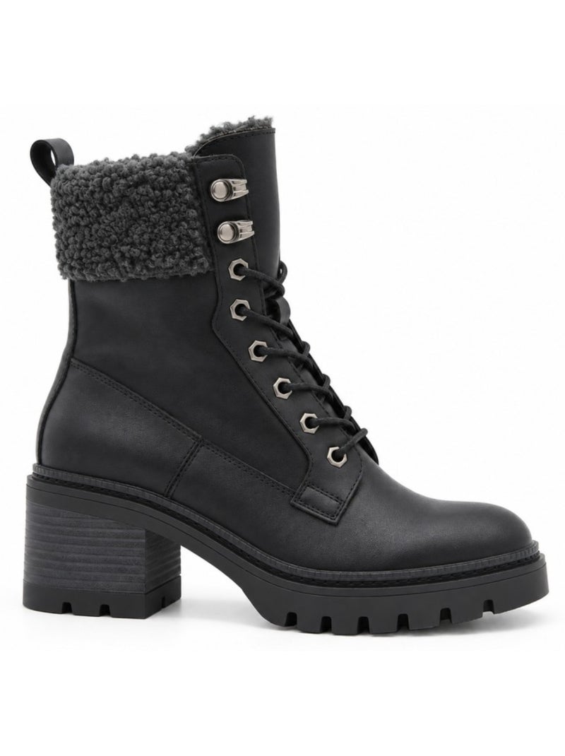 Botins de salto couro natural purapiel Preto - Kiabi