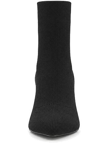 Botins de salto couro natural purapiel