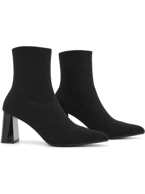 Botins de salto couro natural purapiel - Kiabi Botins de salto couro natural purapiel - Kiabi