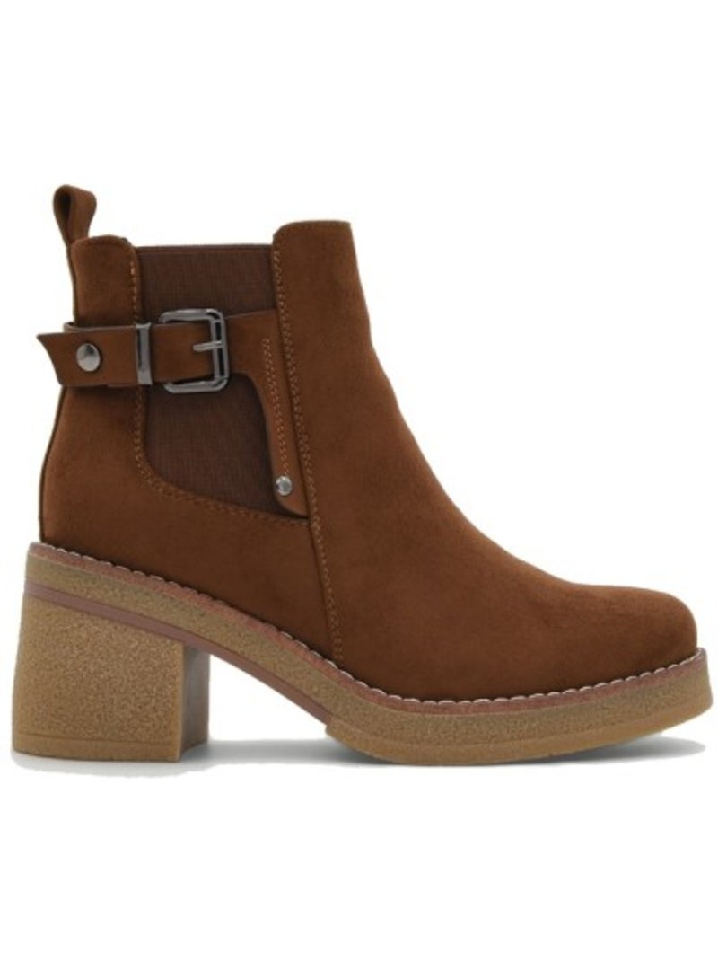 Botins de salto material sintético montevita Castanho - Kiabi