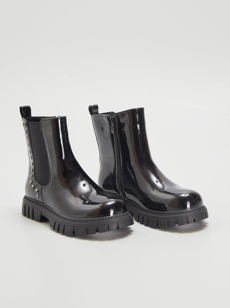 Botins de verniz Chelsea PRETO - Kiabi