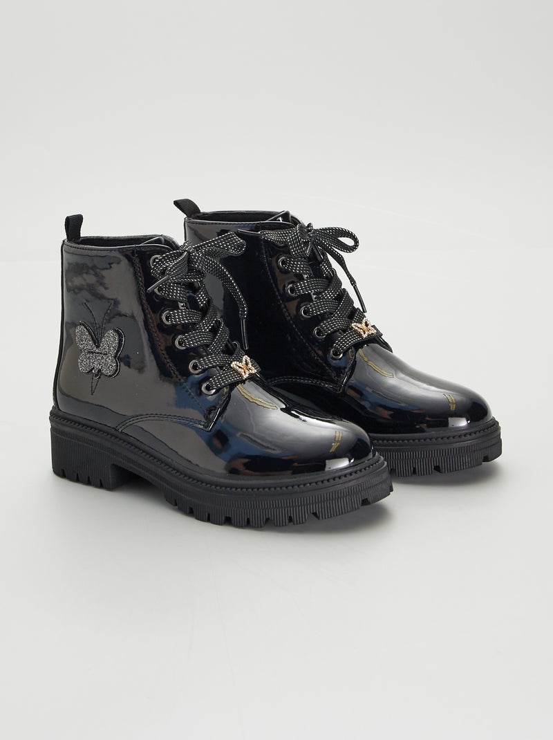 Botins de verniz PRETO - Kiabi