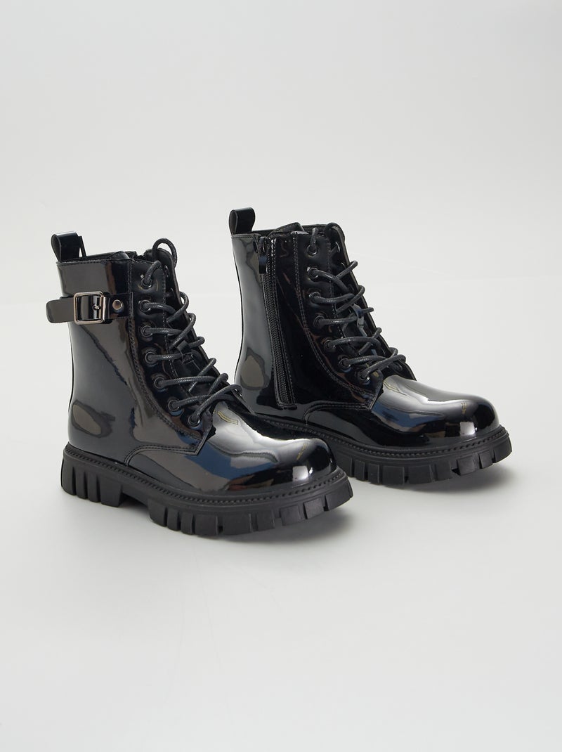 Botins de verniz PRETO - Kiabi