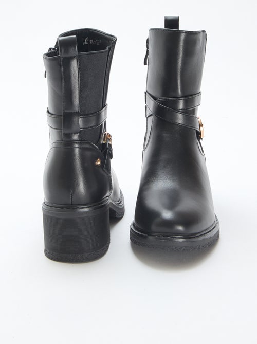 Botins elásticos com tiras - Kiabi