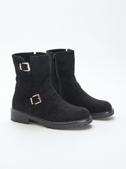Botins em camurça sintética com fivela - Kiabi