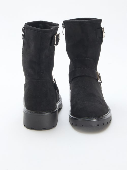 Botins em camurça sintética com fivela - Kiabi