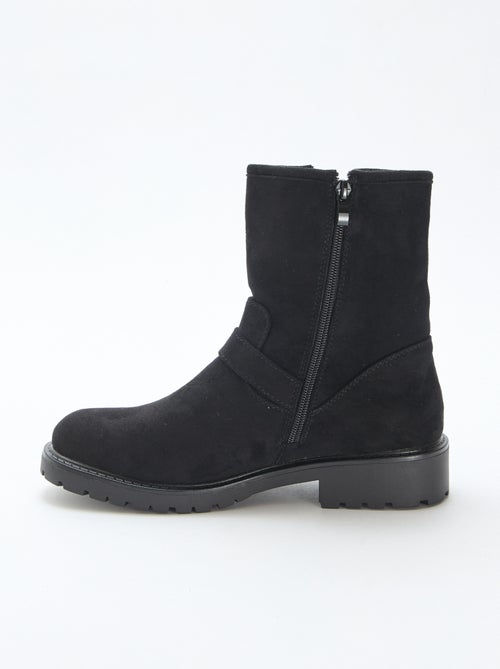 Botins em camurça sintética com fivela - Kiabi