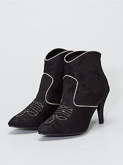 Botins em camurça sintética estilo western - Kiabi