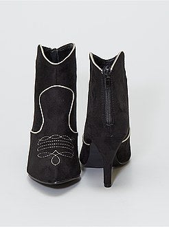 Botins em camurça sintética estilo western - Kiabi