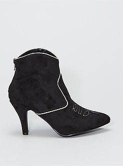 Botins em camurça sintética estilo western - Kiabi