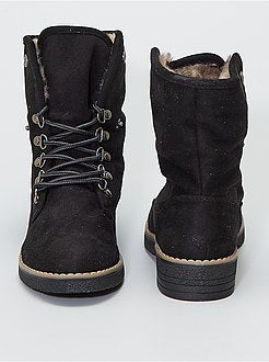 Botins em camurça sintética forrados - Kiabi