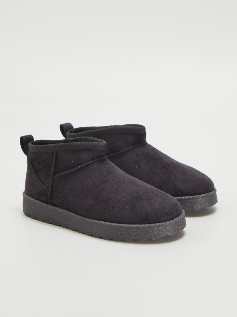Botins em camurça sintética PRETO - Kiabi
