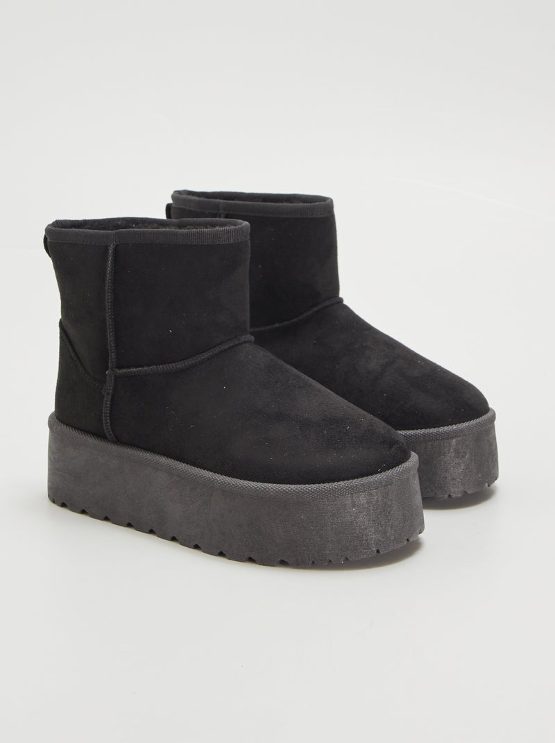 Botins em camurça sintética PRETO - Kiabi