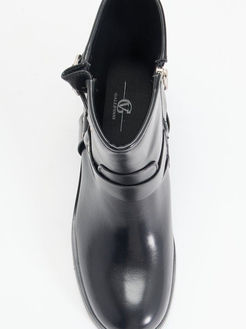 Botins em imitação de pele com fivelas fantasia Preto - Kiabi