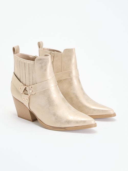 Botins em imitação de pele com salto - Kiabi Botins em imitação de pele com salto - Kiabi