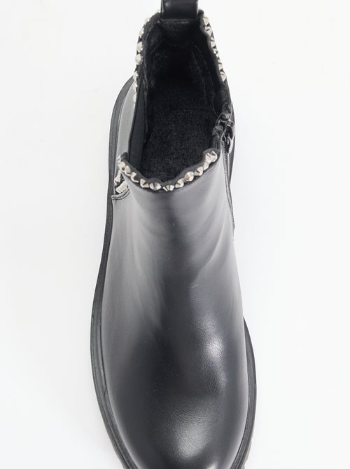 Botins em imitação de pele com strass - Kiabi Botins em imitação de pele com strass - Kiabi