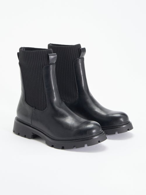 Botins em imitação de pele - Kiabi Botins em imitação de pele - Kiabi