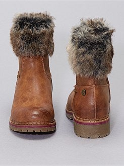 Botins em pele sintética - Kiabi