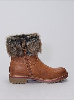 Botins em pele sintética - Kiabi