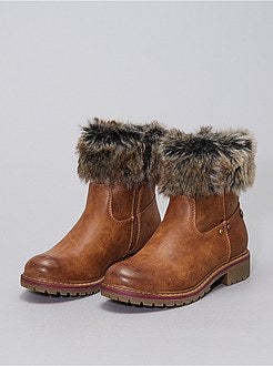 Botins em pele sintética - Kiabi