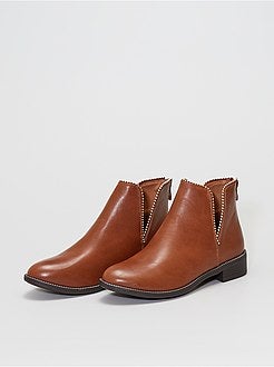 Botins em pele sintética - Kiabi