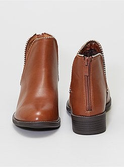 Botins em pele sintética - Kiabi