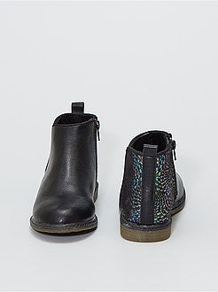 Botins em pele sintética - Kiabi