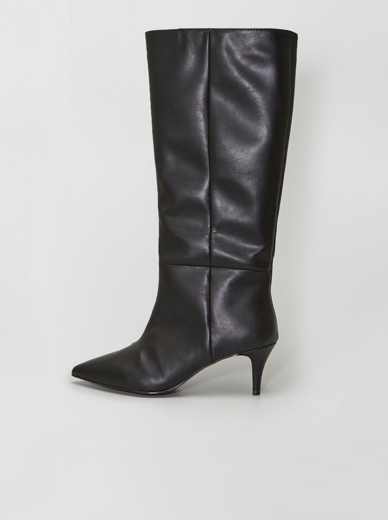 Botins em pele sintética Preto - Kiabi