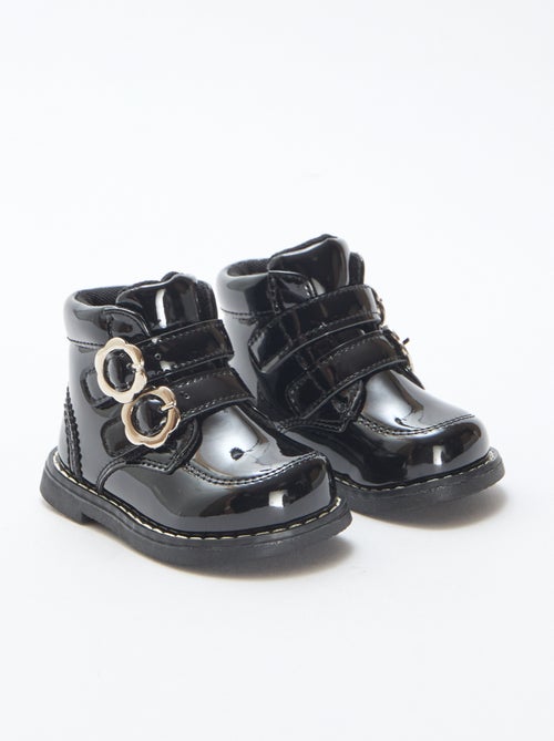 Botins envernizados com velcro - Kiabi