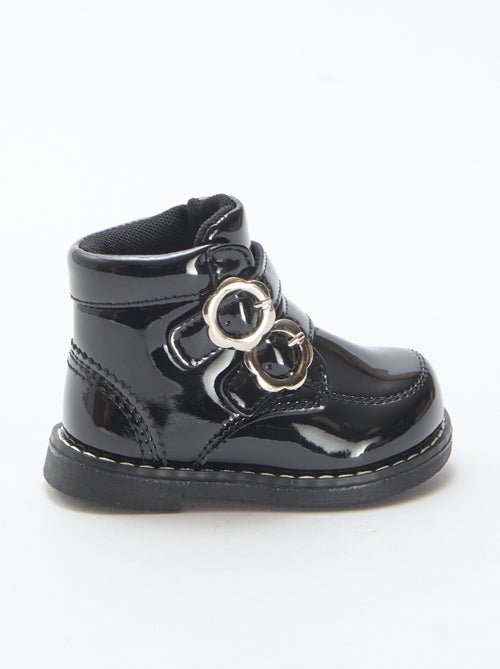 Botins envernizados com velcro - Kiabi