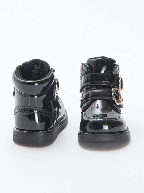 Botins envernizados com velcro - Kiabi