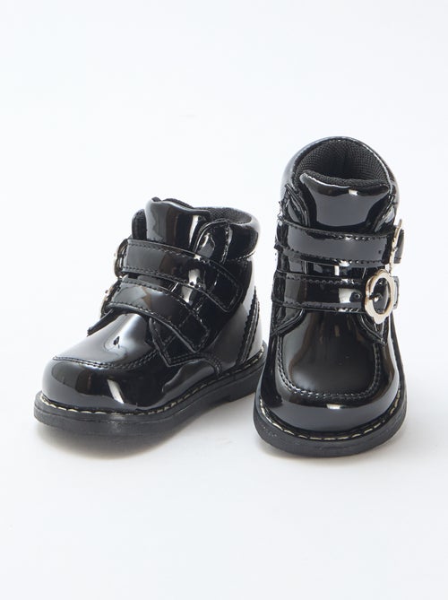 Botins envernizados com velcro - Kiabi