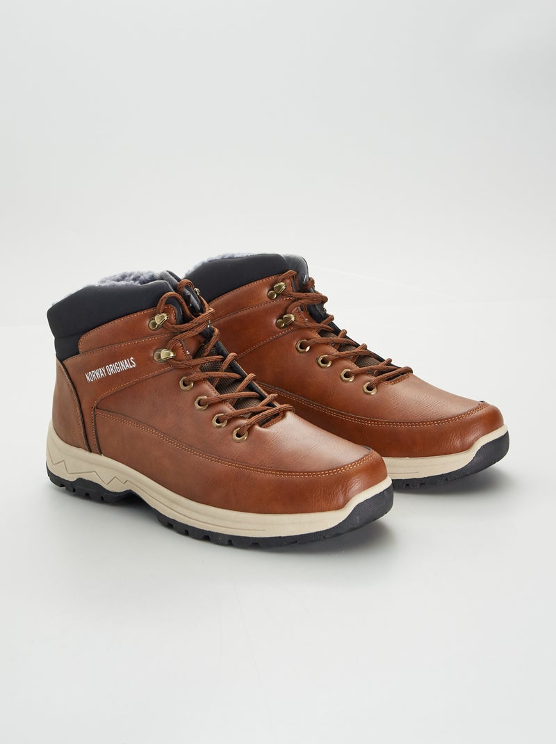 Botins estilo montanha CASTANHO - Kiabi