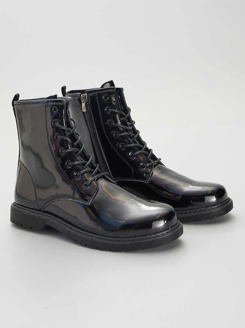 Botins estilo motard PRETO - Kiabi