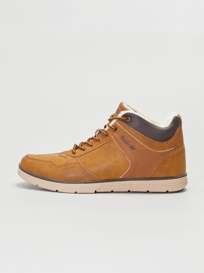 Botins forrados a efeito lã de carneiro Camel - Kiabi