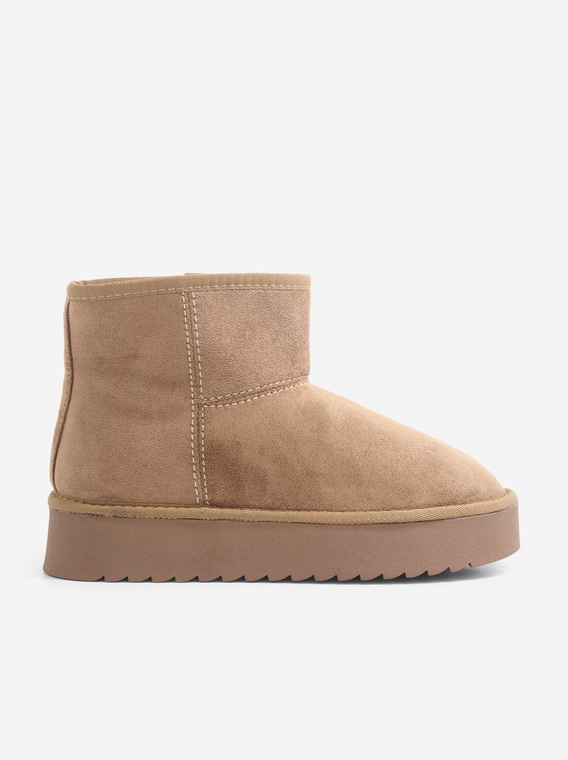 Botins forrados com sola compensada Castanho - Kiabi