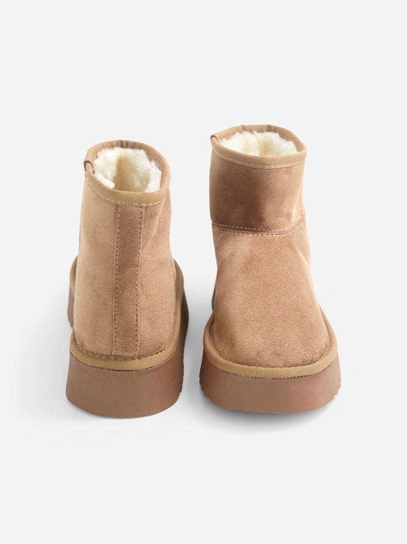 Botins forrados com sola compensada Castanho - Kiabi