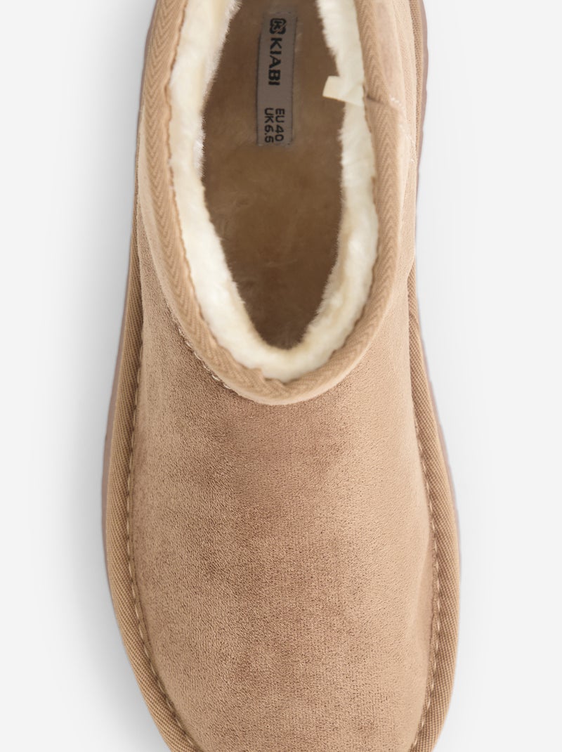 Botins forrados com sola compensada Castanho - Kiabi