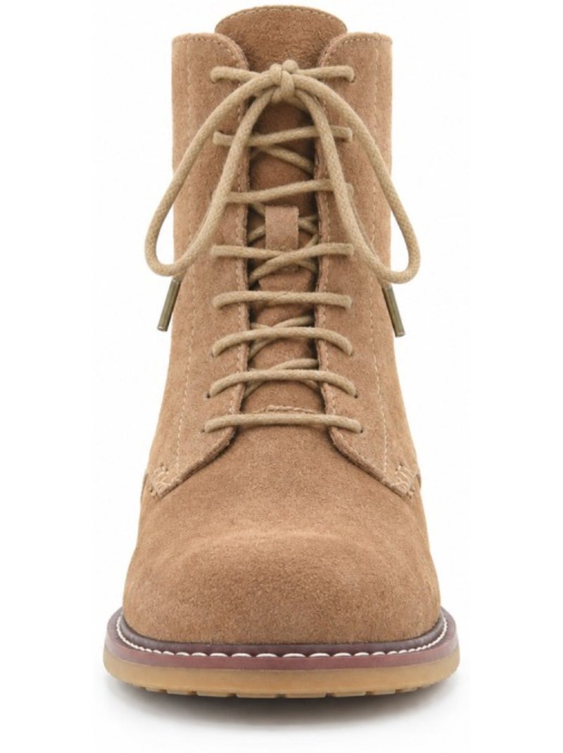Botins rasos couro natural purapiel Castanho - Kiabi