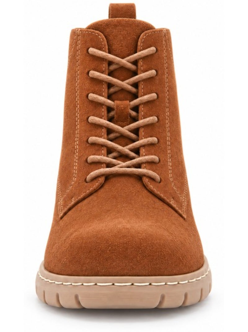 Botins rasos couro natural purapiel Castanho - Kiabi