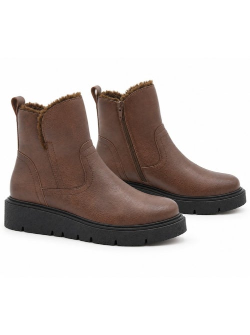 Botins rasos couro natural purapiel - Kiabi Botins rasos couro natural purapiel - Kiabi