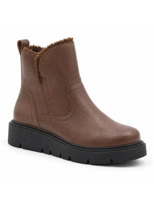 Botins rasos couro natural purapiel - Kiabi Botins rasos couro natural purapiel - Kiabi