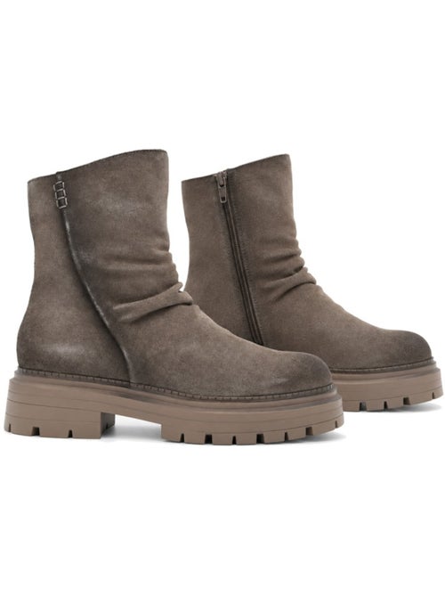 Botins rasos couro natural purapiel - Kiabi Botins rasos couro natural purapiel - Kiabi