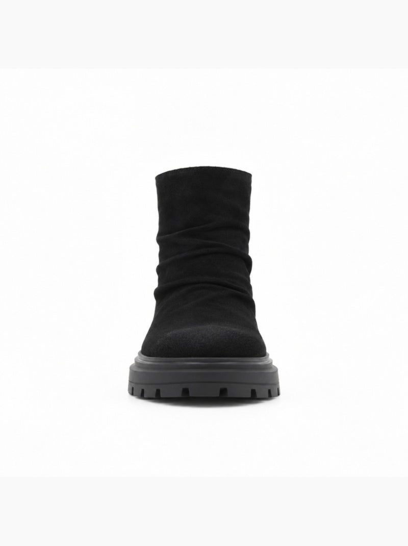 Botins rasos couro natural purapiel Preto - Kiabi