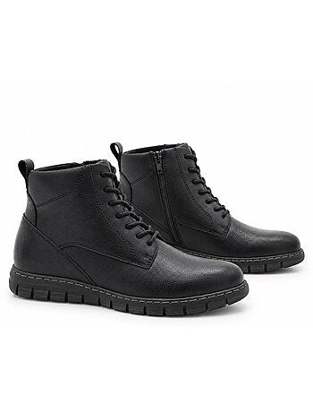 Botins rasos couro natural purapiel