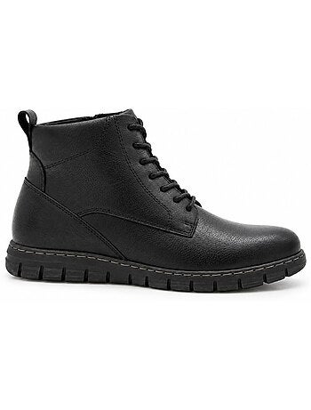 Botins rasos couro natural purapiel